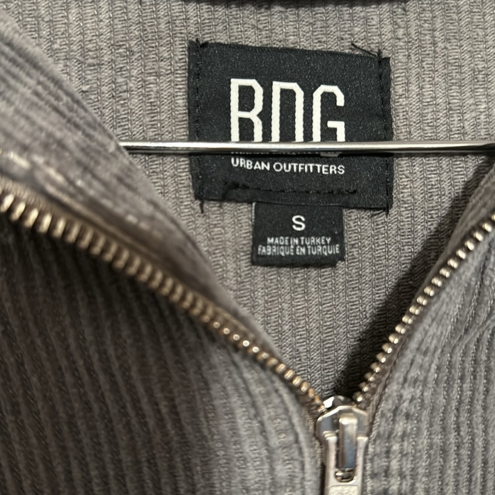 BDG Charcoal Corduroy Hoodie sz S - Picture 3 of 4